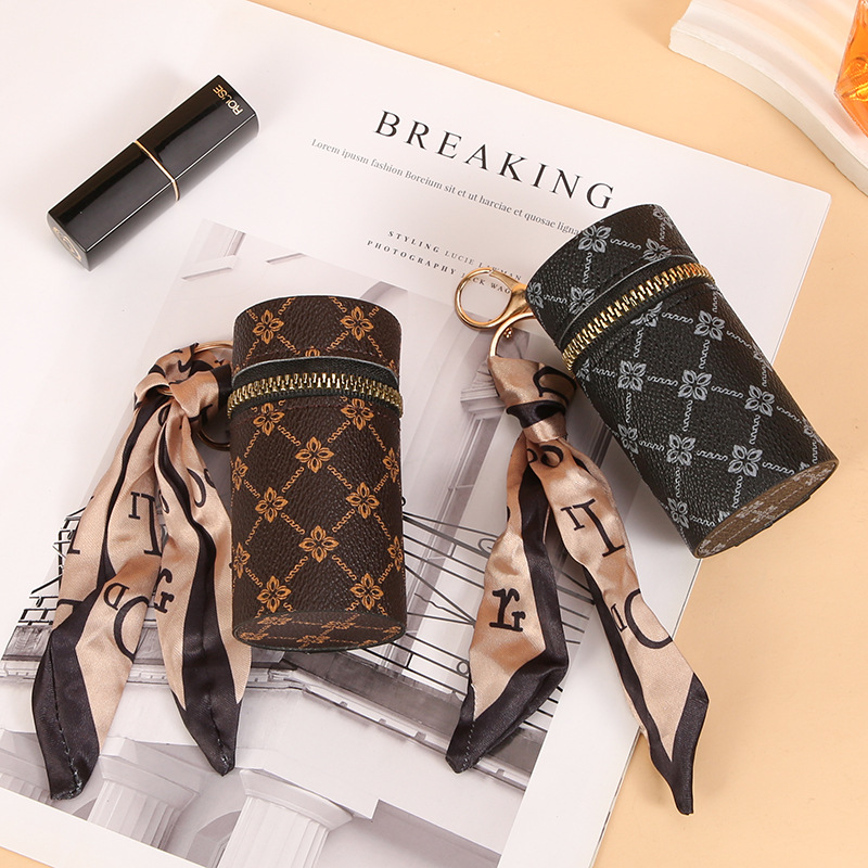 Scarf Pattern Lipstick Keychai - Monogram Keychain Leather avis et prix