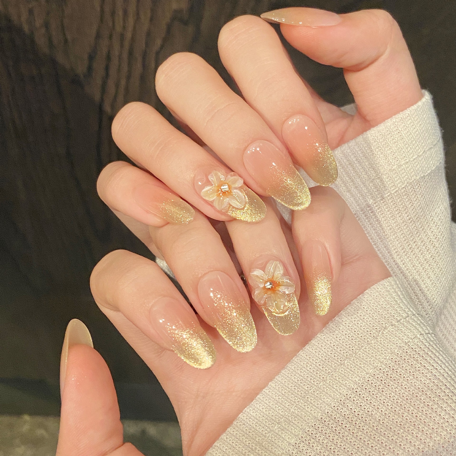 10pcs Handmade Press on Nails  - Pressed Flower Art avis et prix