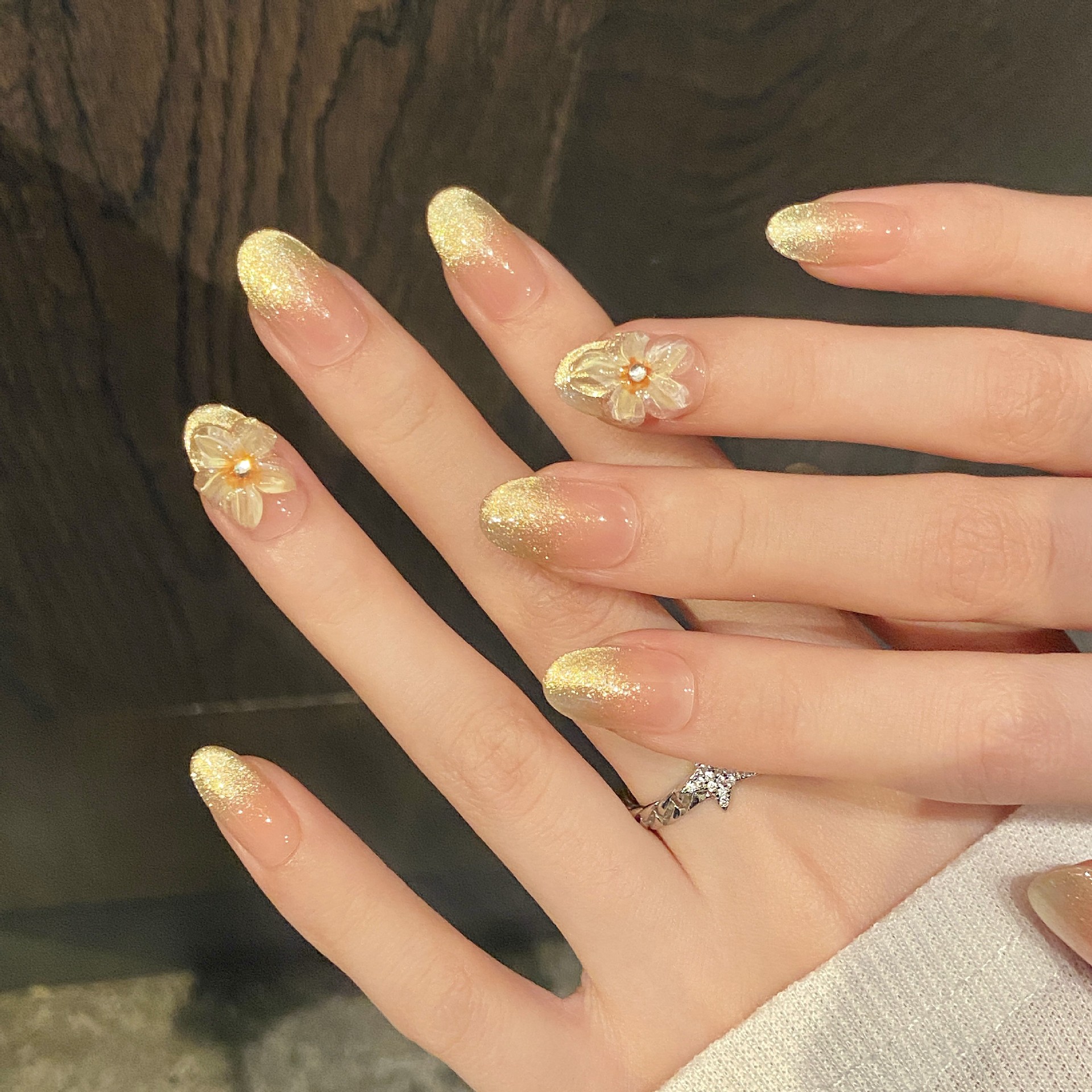 10pcs Handmade Press on Nails  - Pressed Flower Art avis et prix
