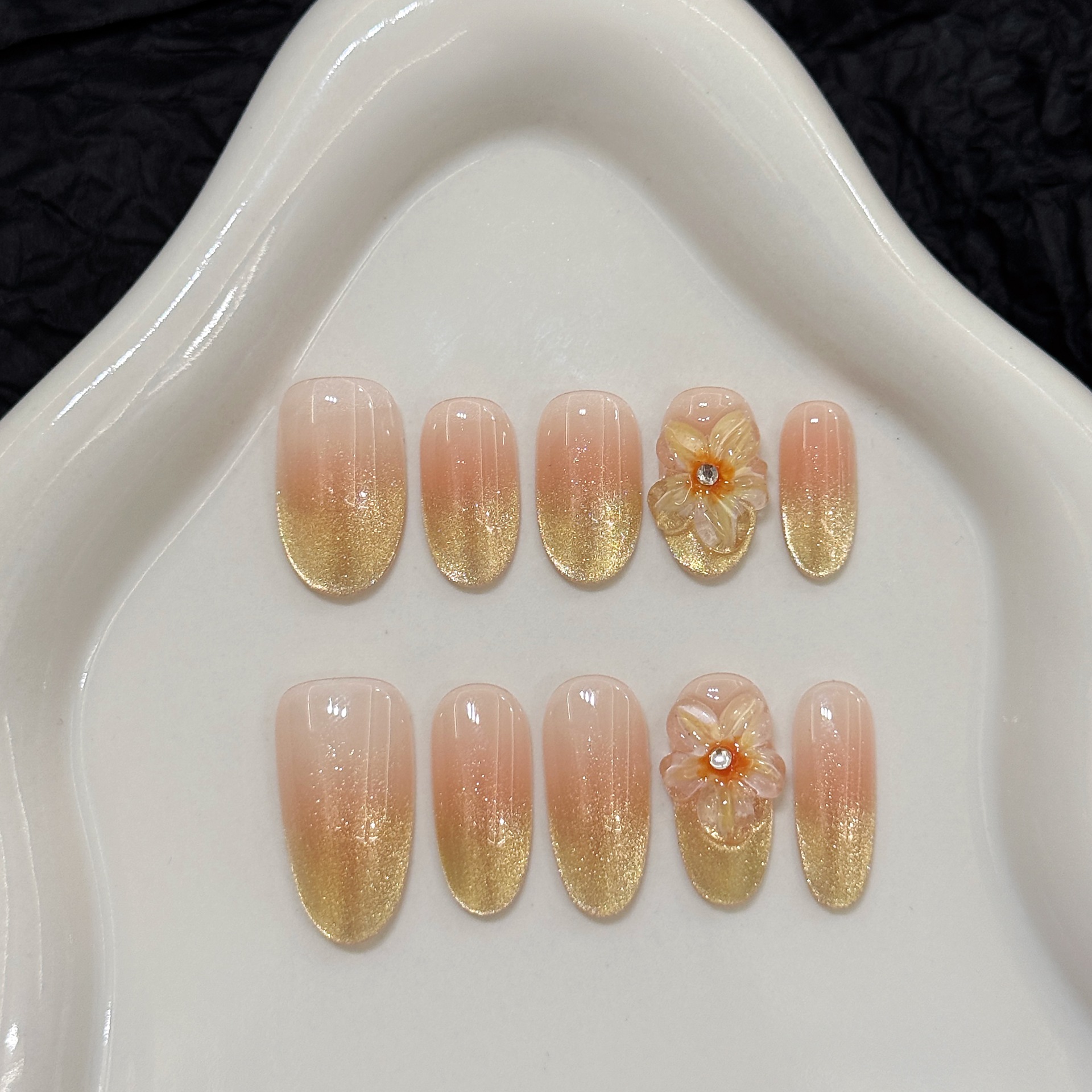 10pcs Handmade Press on Nails  - Pressed Flower Art avis et prix