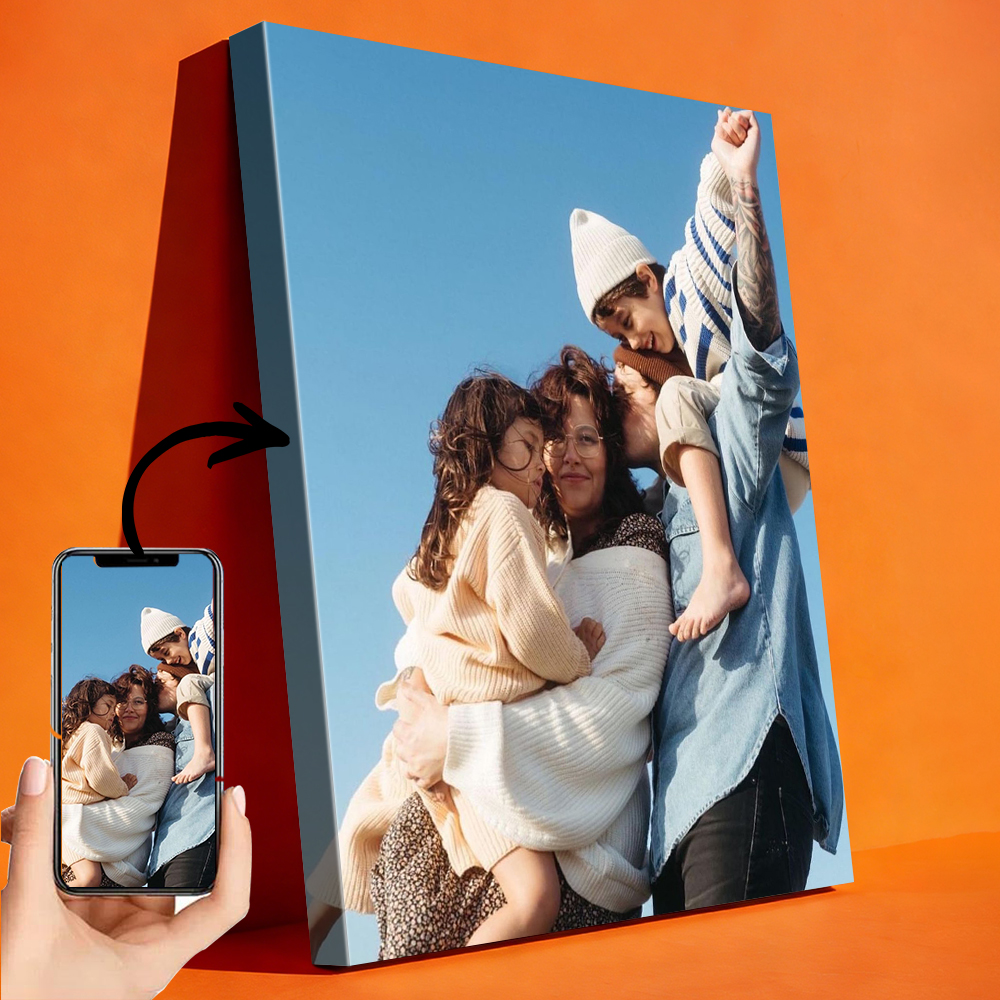 1 Pc Customized Photos on Canv - Engraved Wood Frame avis et prix