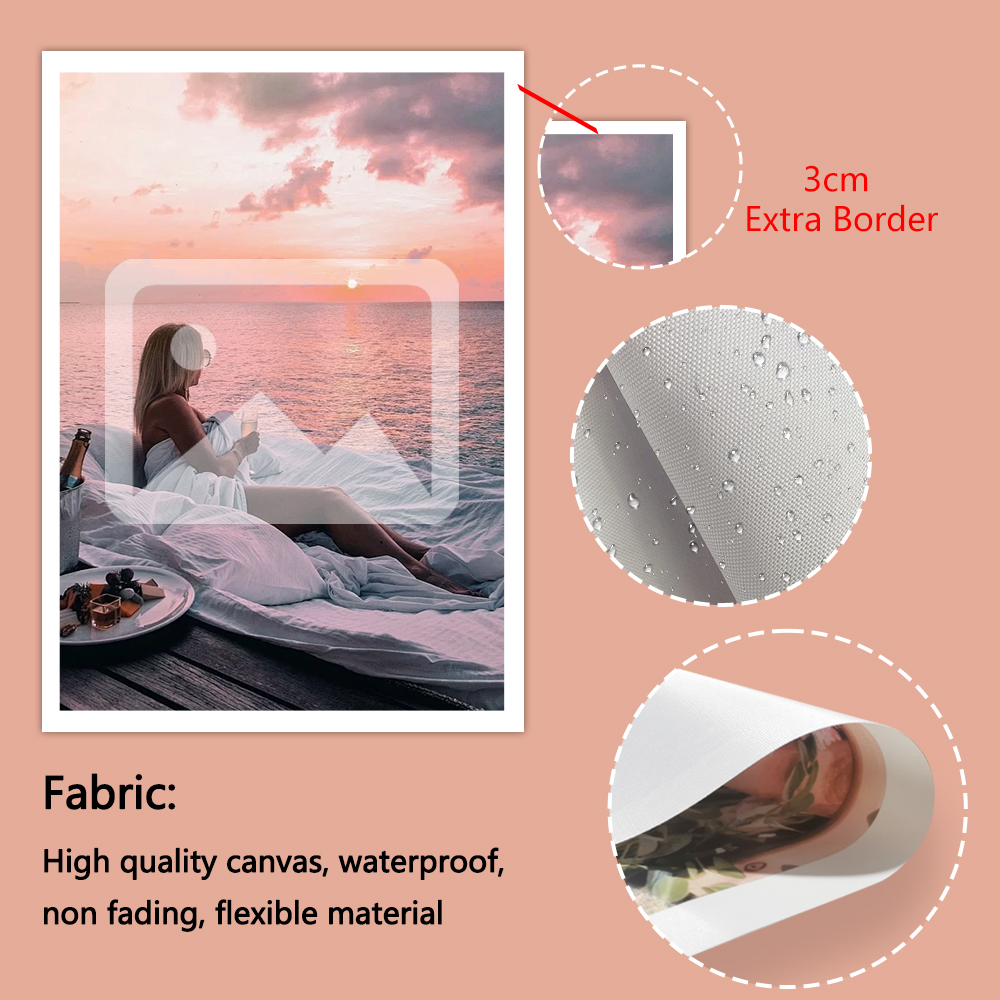 1 Pc Customized Photos on Canv - Engraved Wood Frame avis et prix