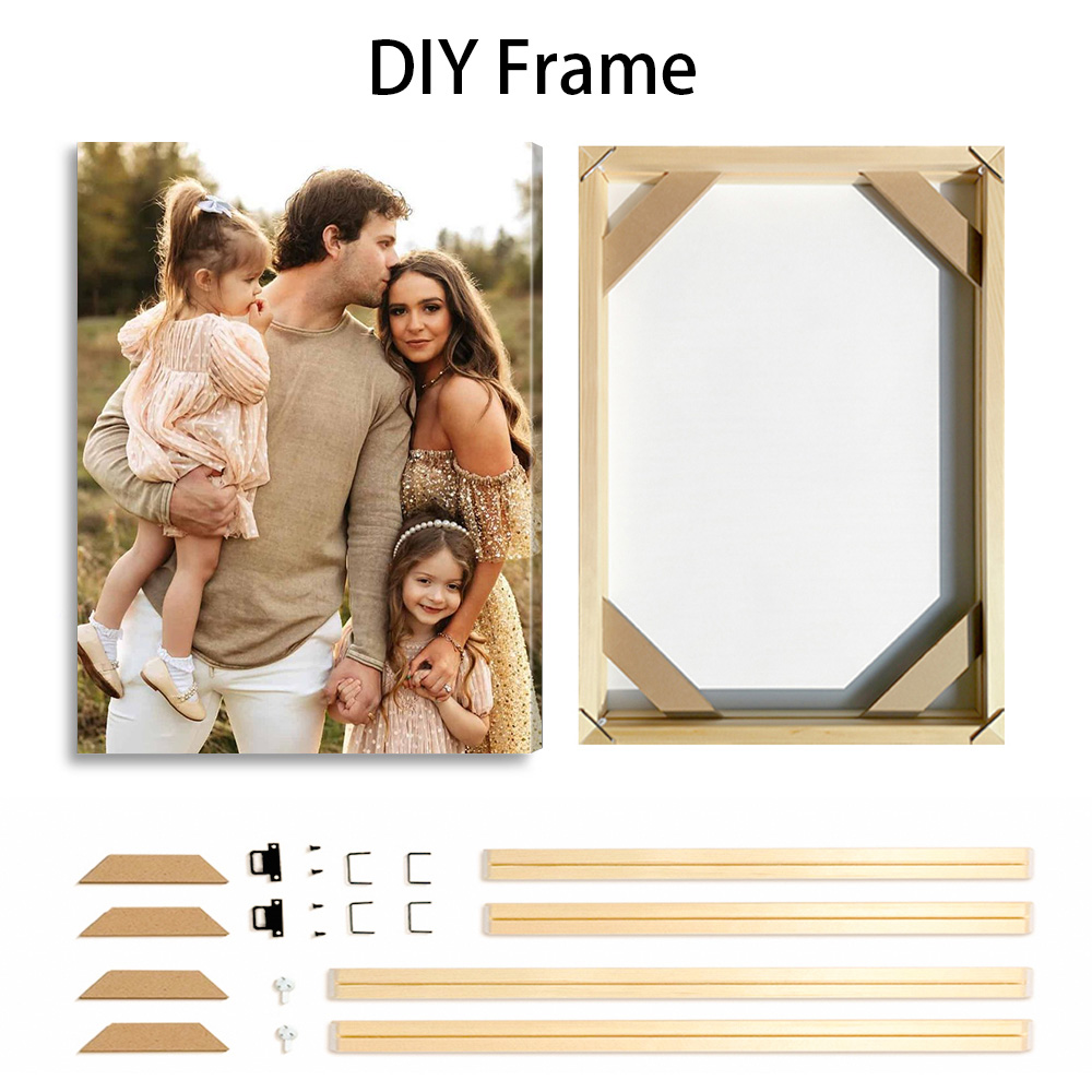 1 Pc Customized Photos on Canv - Engraved Wood Frame avis et prix