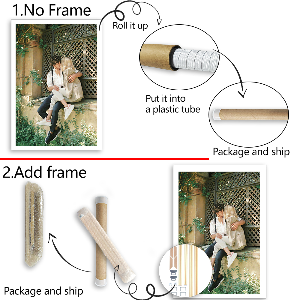 1 Pc Customized Photos on Canv - Engraved Wood Frame avis et prix