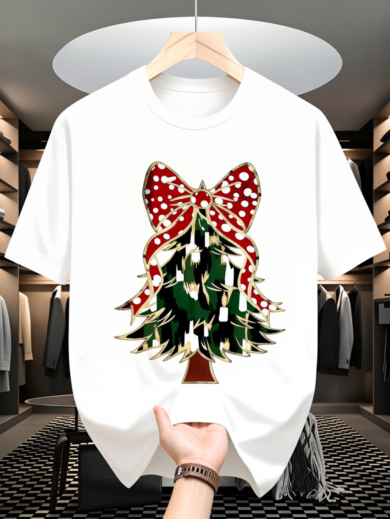 Men's T-Shirt, Christmas Tree  - Family Tree Print avis et prix