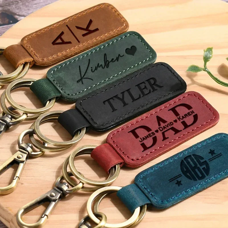 Laser Custom Logo Leather Keyc - Initial Ring Custom avis et prix