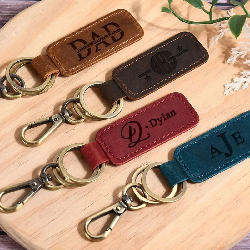Laser Custom Logo Leather Keyc - Initial Ring Custom avis et prix