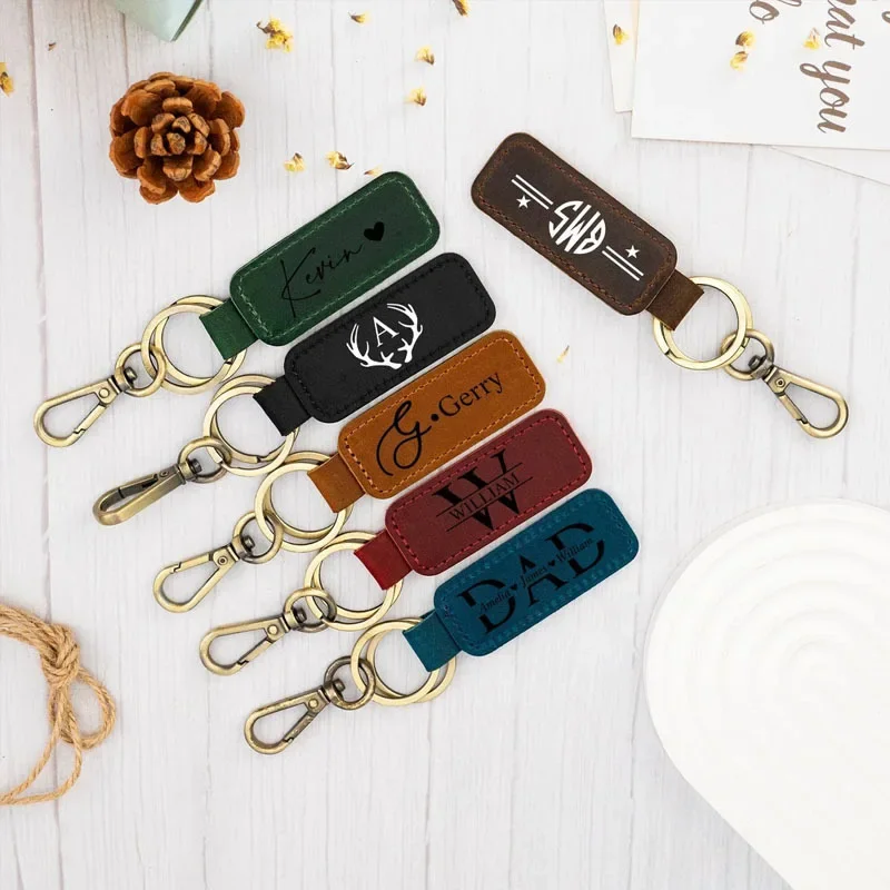 Laser Custom Logo Leather Keyc - Initial Ring Custom avis et prix