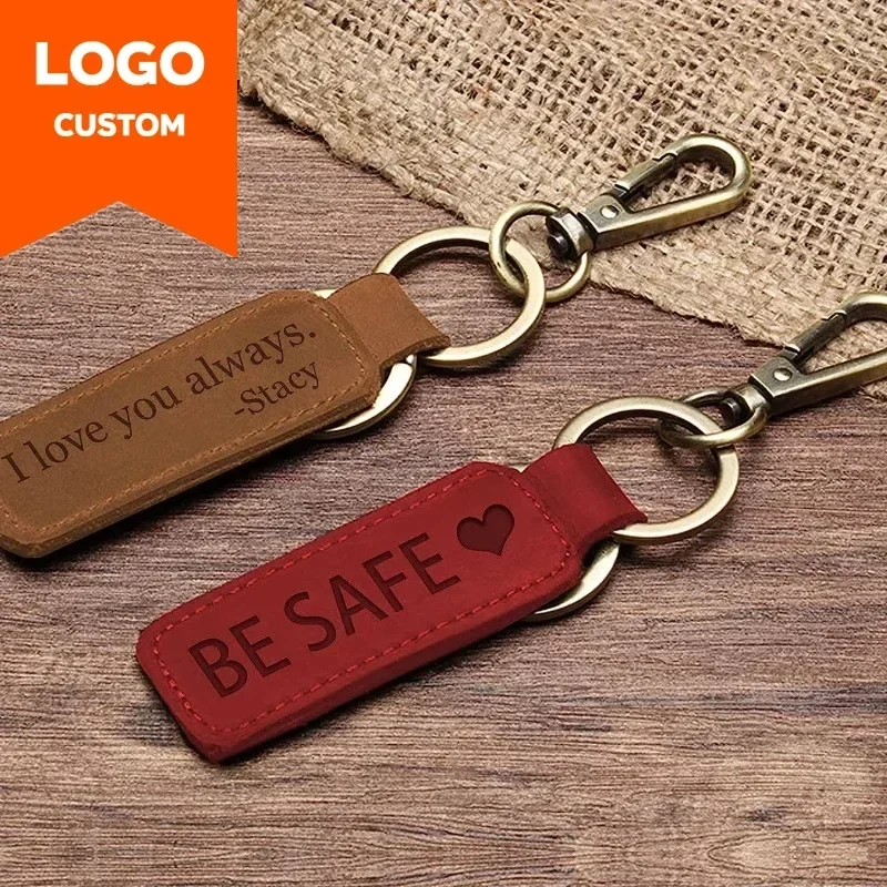 Laser Custom Logo Leather Keyc - Initial Ring Custom avis et prix