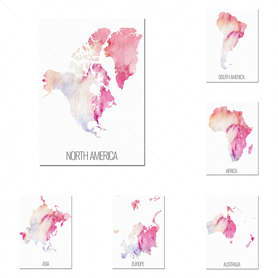 6 continent poster set, North  - Custom Star Map avis et prix