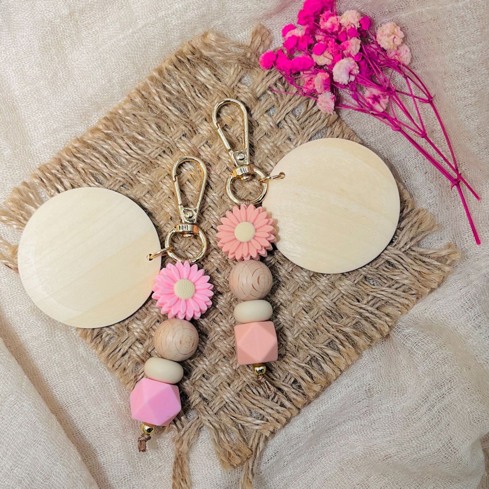 Creative Bamboo Pendant Keycha - Initial Ring Custom avis et prix