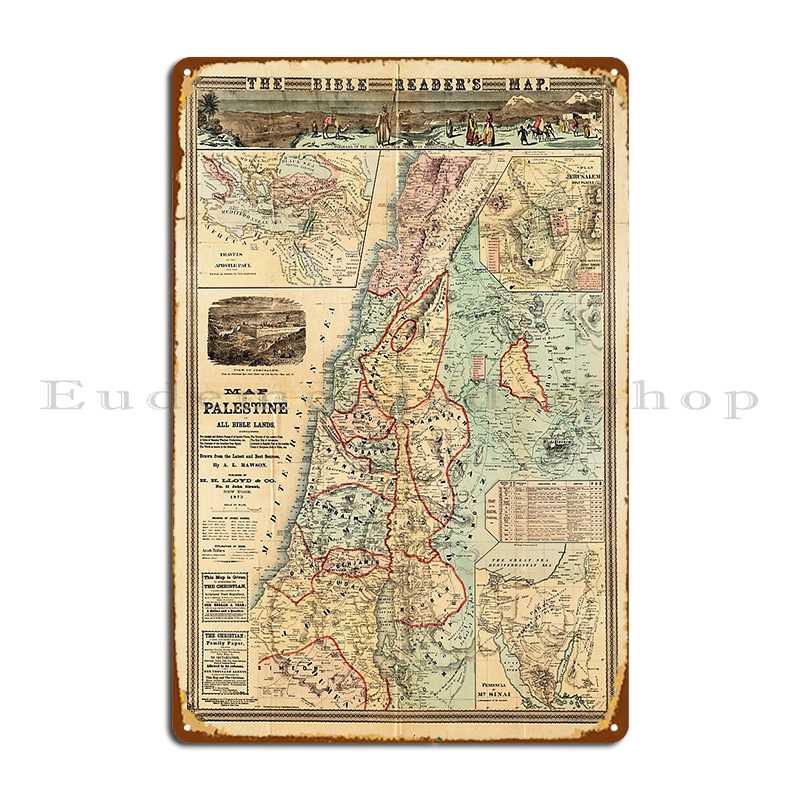 Map Of Palestine And All Bible - Custom Map Poster avis et prix