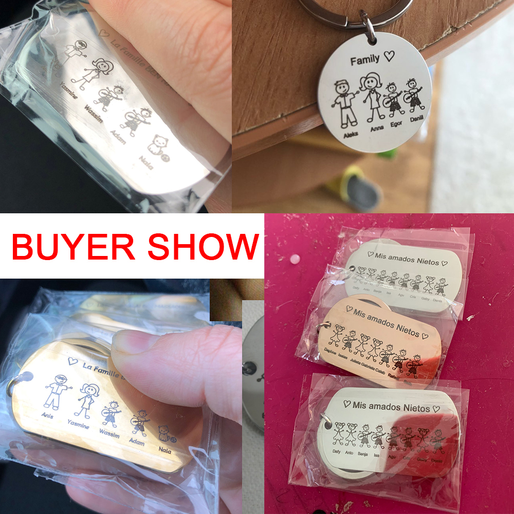 Family Personalized Keychain C - Initial Ring Custom avis et prix