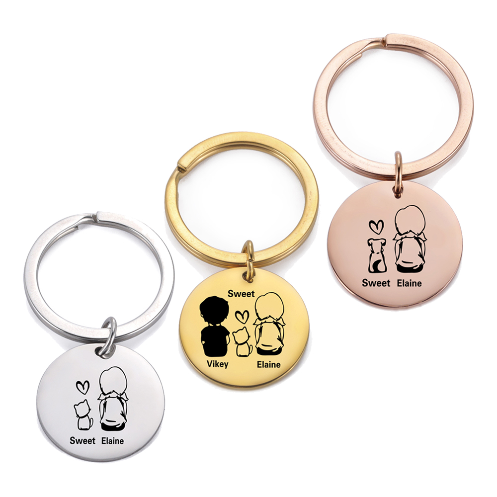 Family Personalized Keychain C - Initial Ring Custom avis et prix