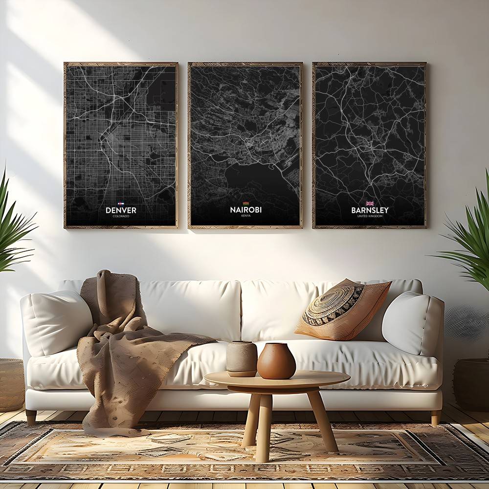 Paris London New York CUSTOM C - Custom Map Poster avis et prix