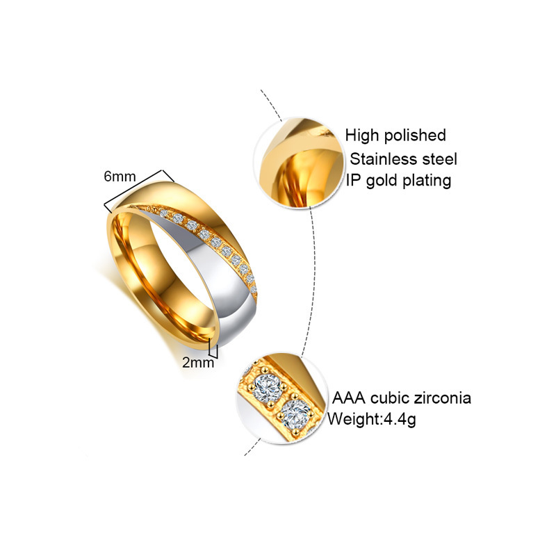 Vnox Temperament Wedding Rings - Initial Ring Custom avis et prix