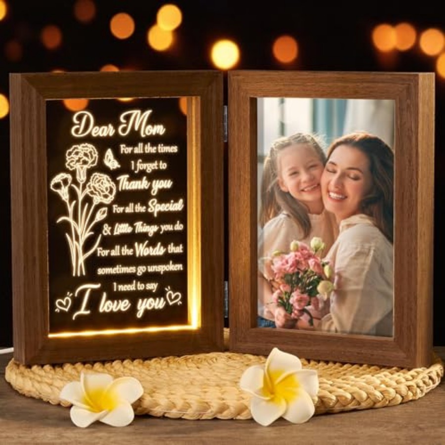 Mom Gifts from Daughters Son C - Engraved Wood Frame avis et prix