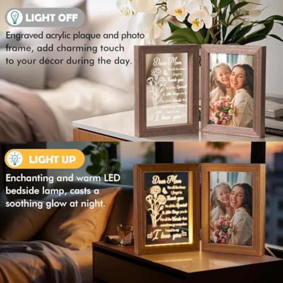 Mom Gifts from Daughters Son C - Engraved Wood Frame avis et prix