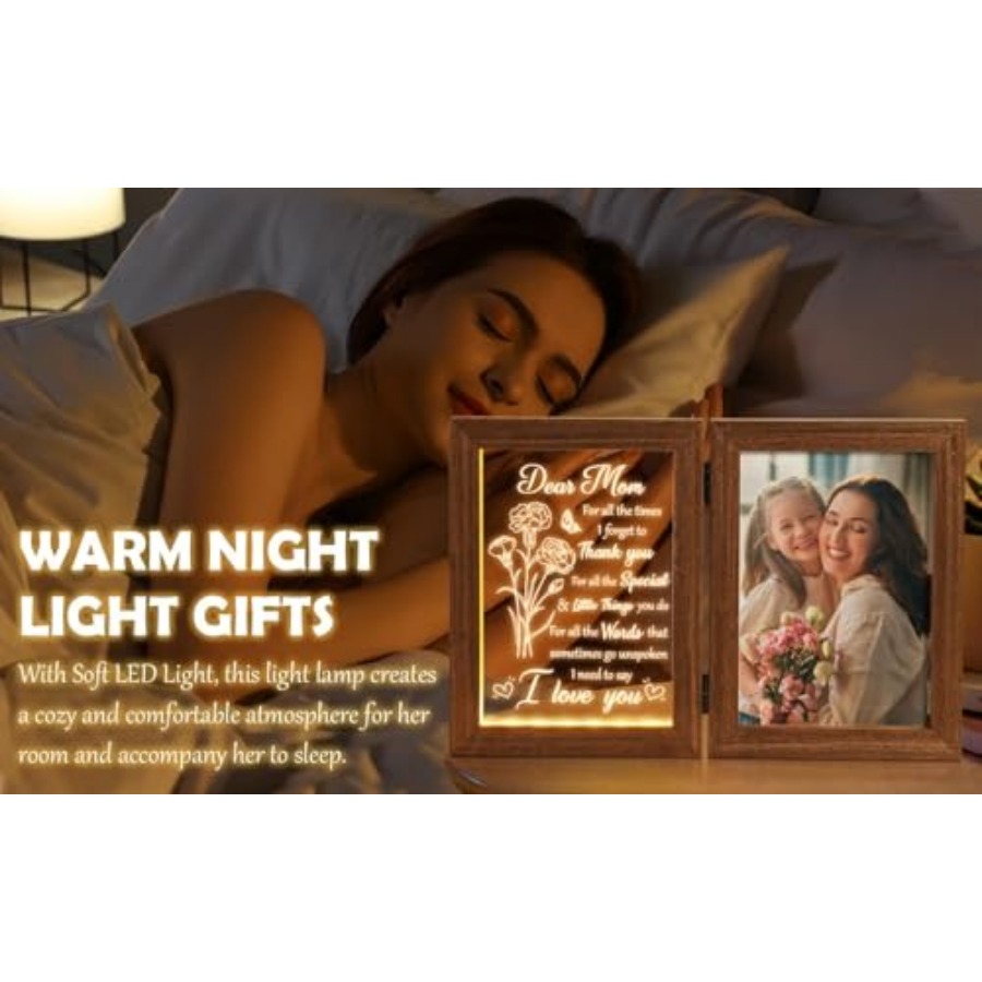 Mom Gifts from Daughters Son C - Engraved Wood Frame avis et prix