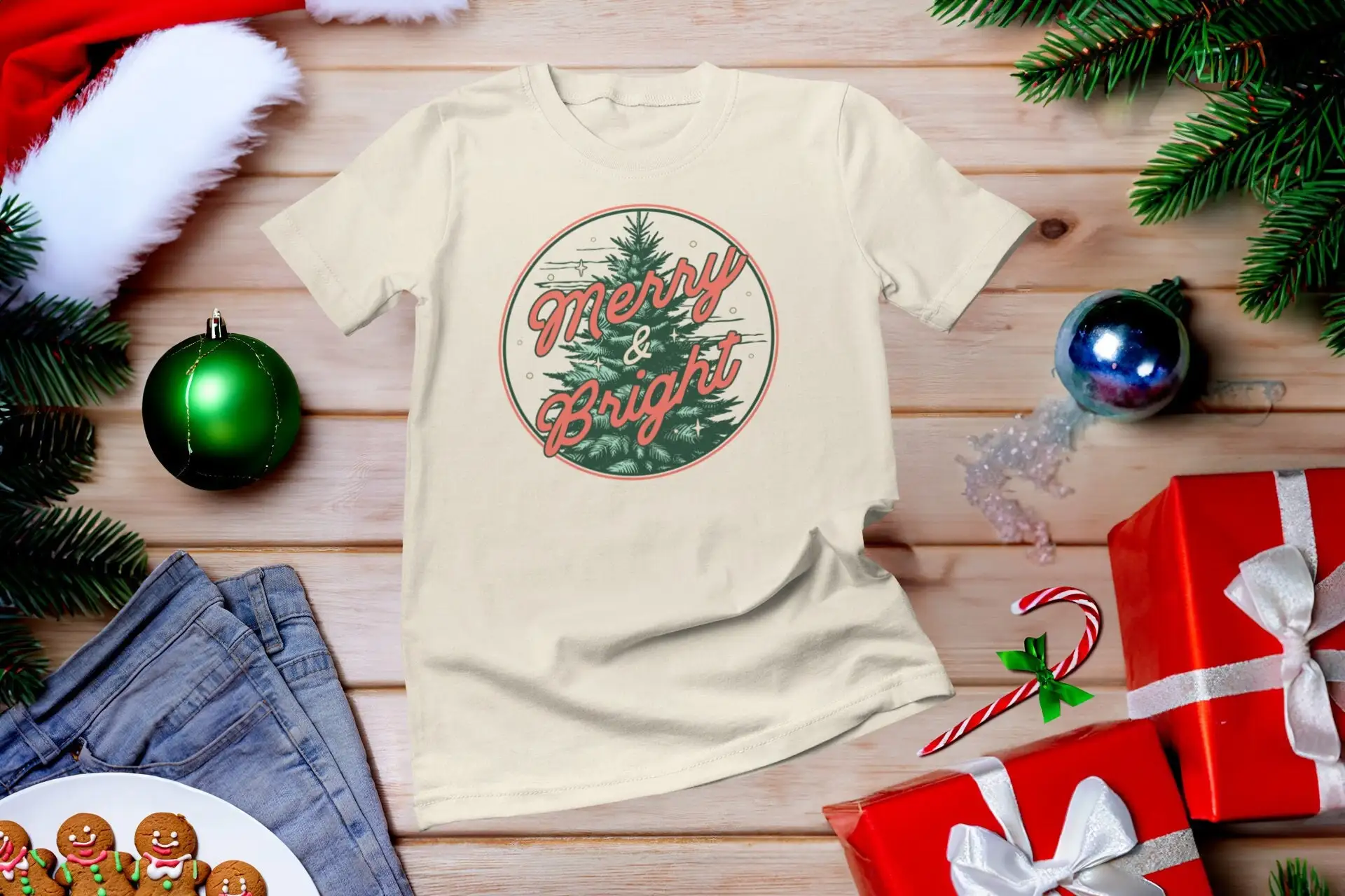 Merry and BrighT T Shirt Trees - Family Tree Print avis et prix