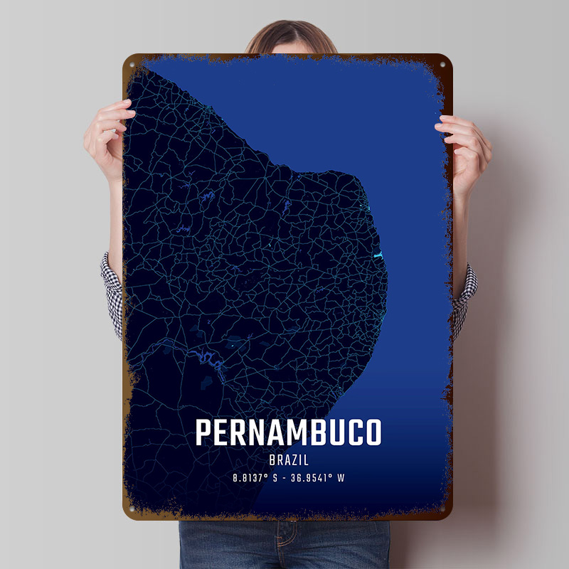 Pernambuco Midnight City Map M - Custom Map Poster avis et prix