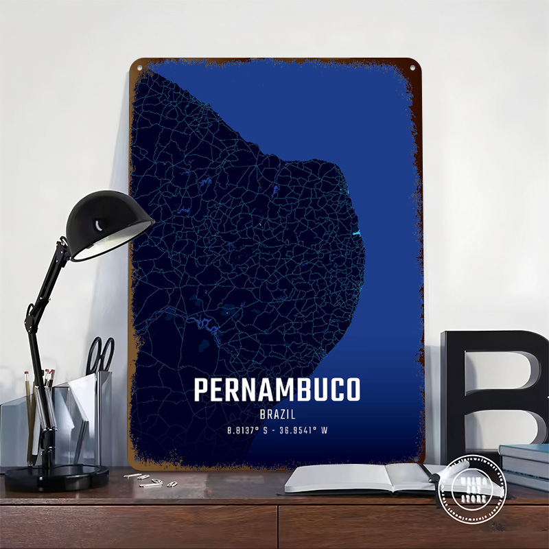 Pernambuco Midnight City Map M - Custom Map Poster avis et prix