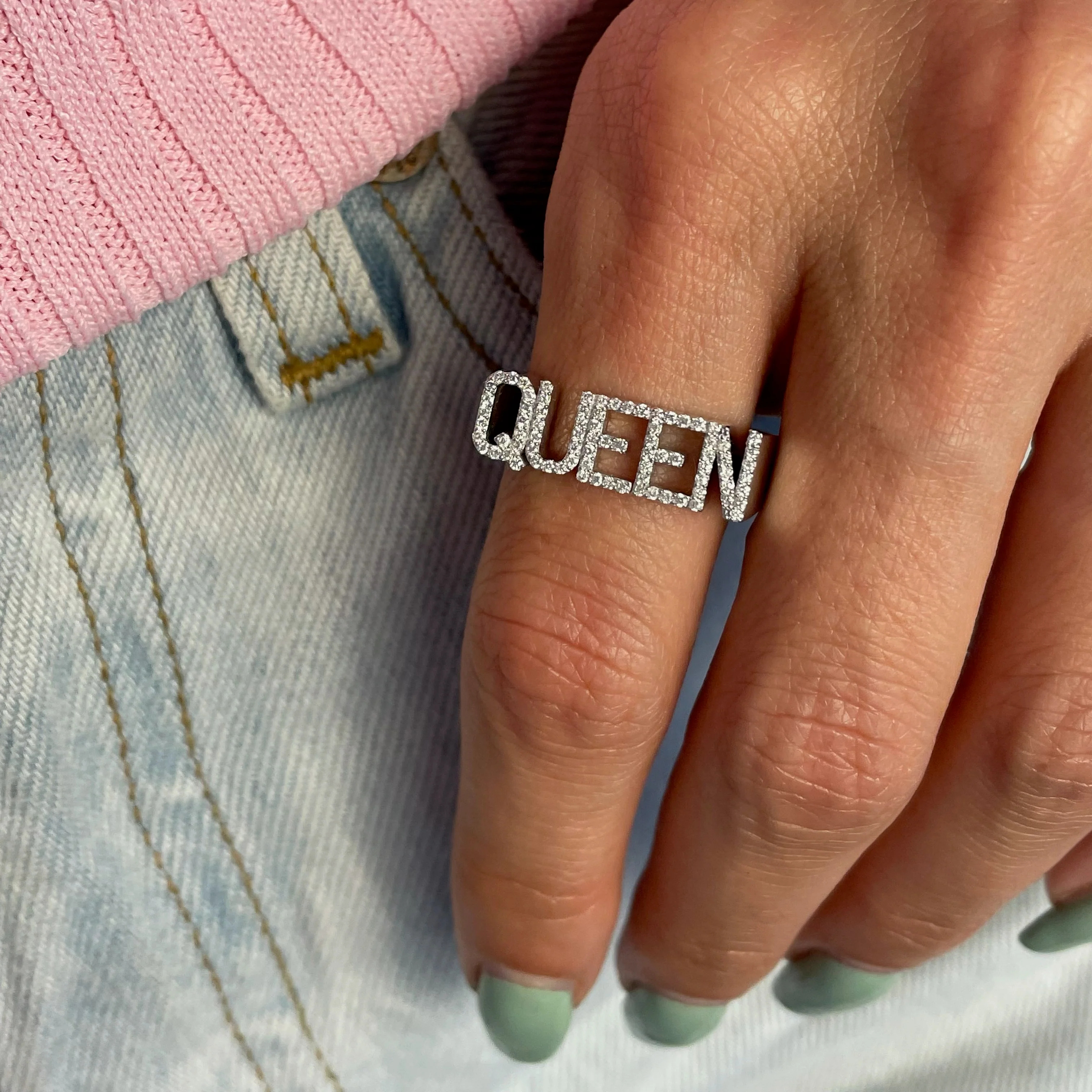 3D Name Ring Custom Diamond Na - Initial Ring Custom avis et prix