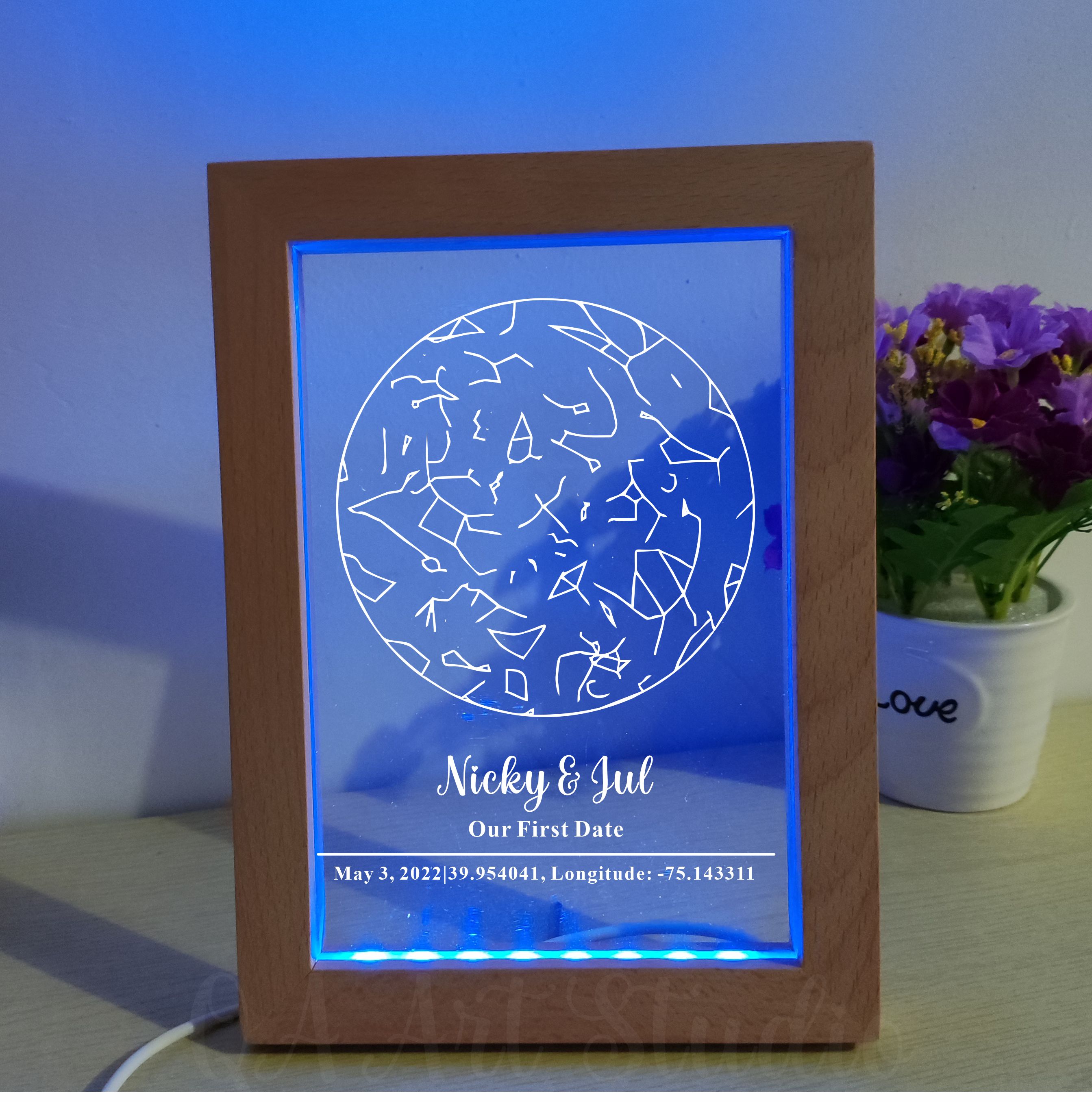 Personalized Wooden Acrylic Ni - Custom Star Map avis et prix