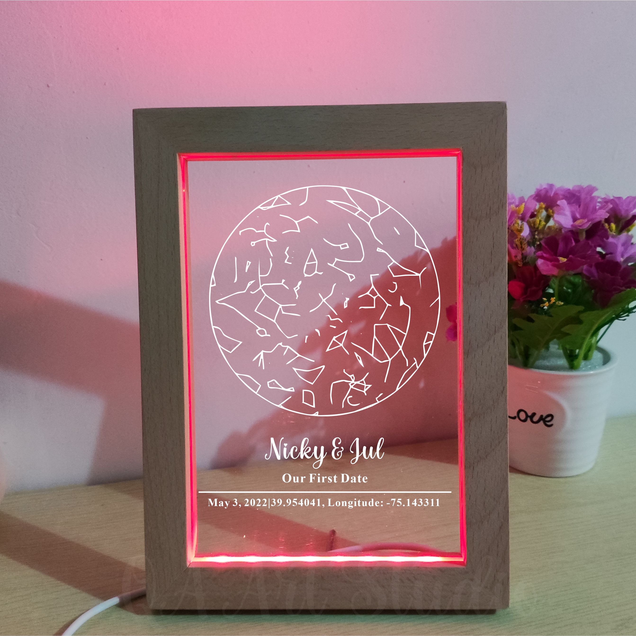Personalized Wooden Acrylic Ni - Custom Star Map avis et prix