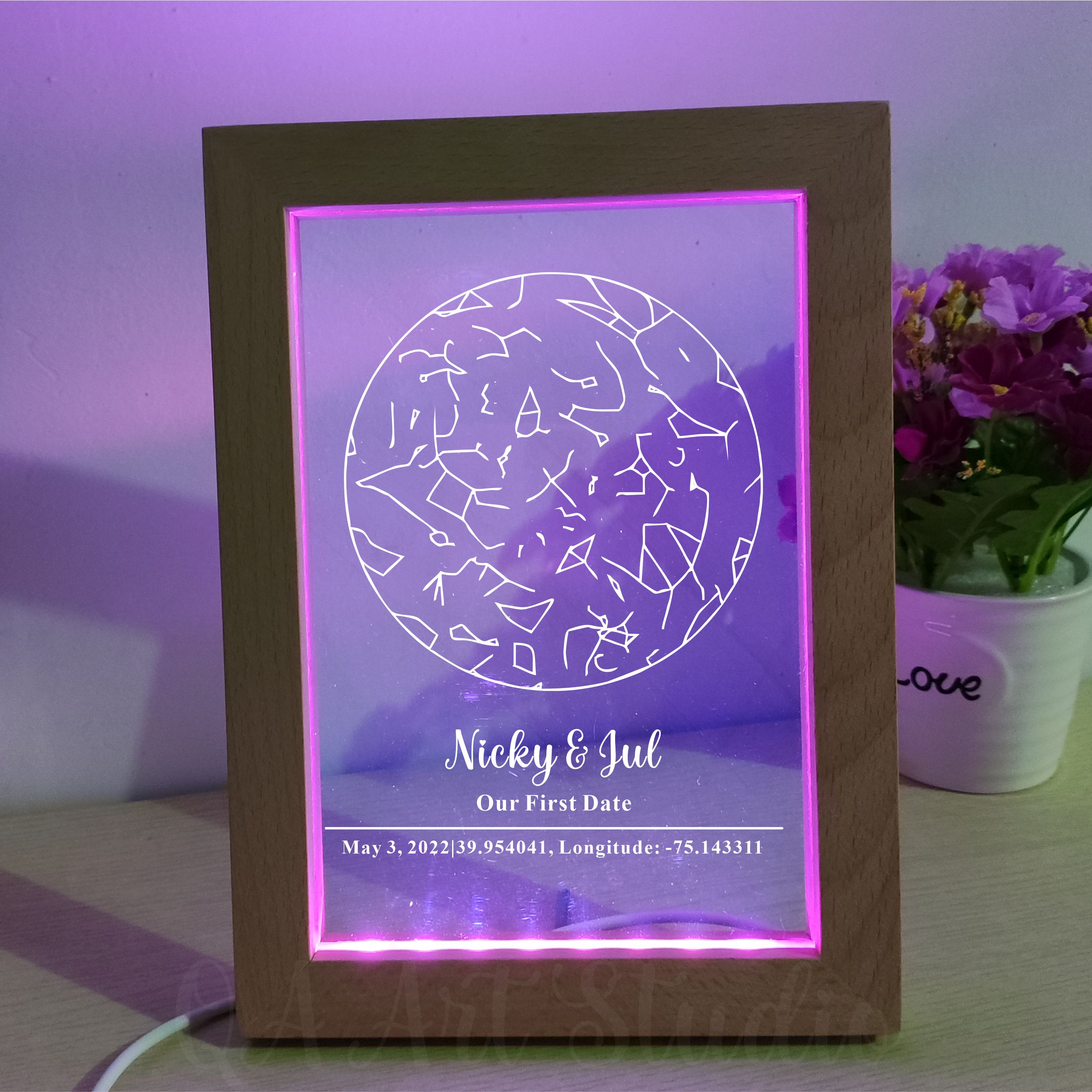 Personalized Wooden Acrylic Ni - Custom Star Map avis et prix