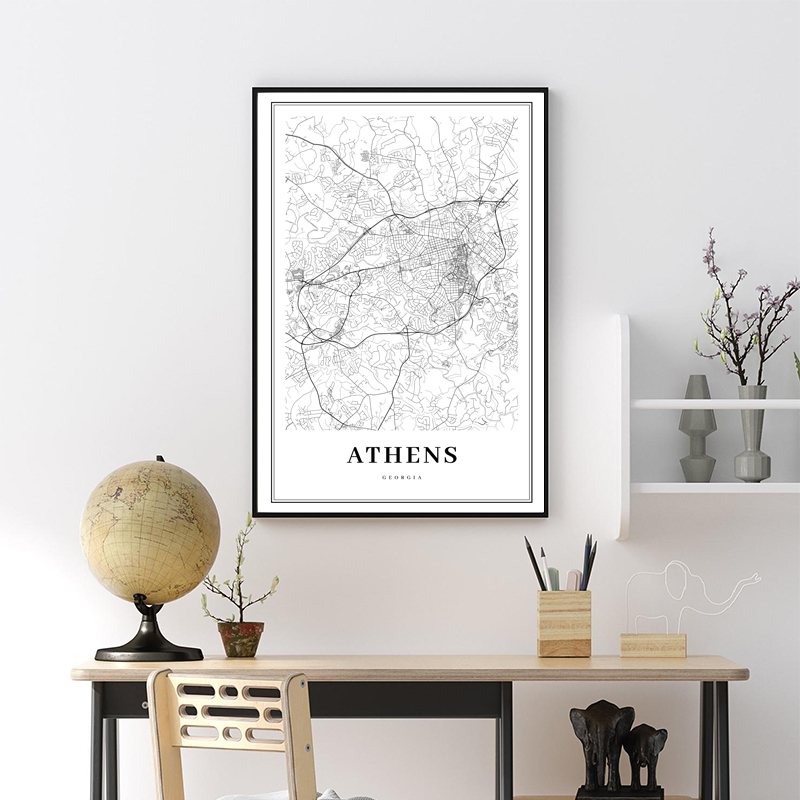 Greece Road Map Poster Black a - Custom Star Map avis et prix