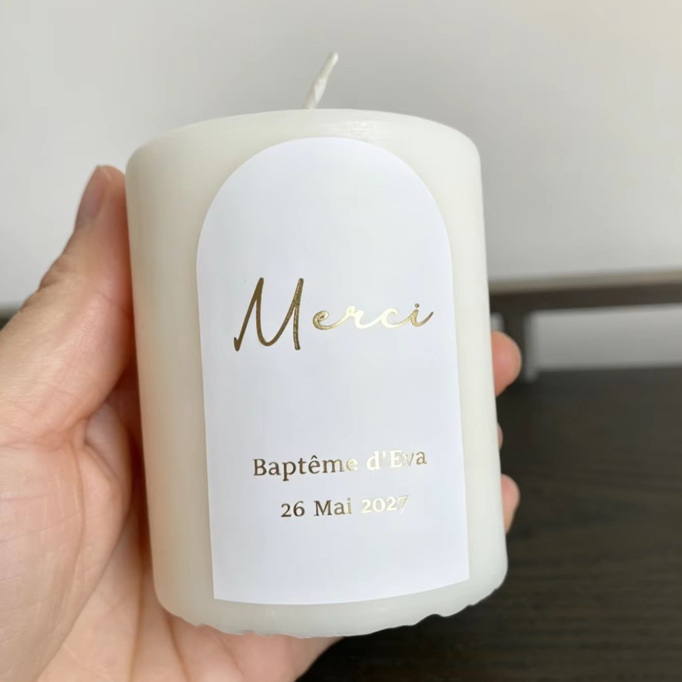 Custom Baptism Candle Merci Th - Personalised Candle Label avis et prix