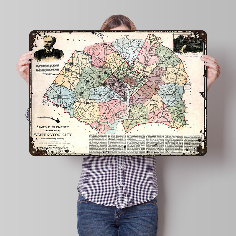 Map of Washington City Printed - Custom Map Poster avis et prix