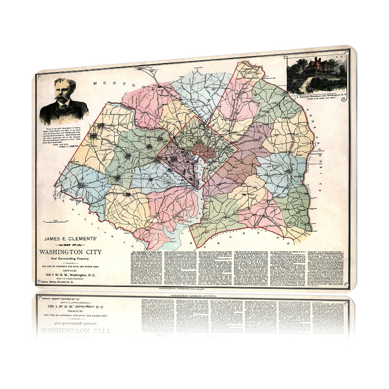 Map of Washington City Printed - Custom Map Poster avis et prix