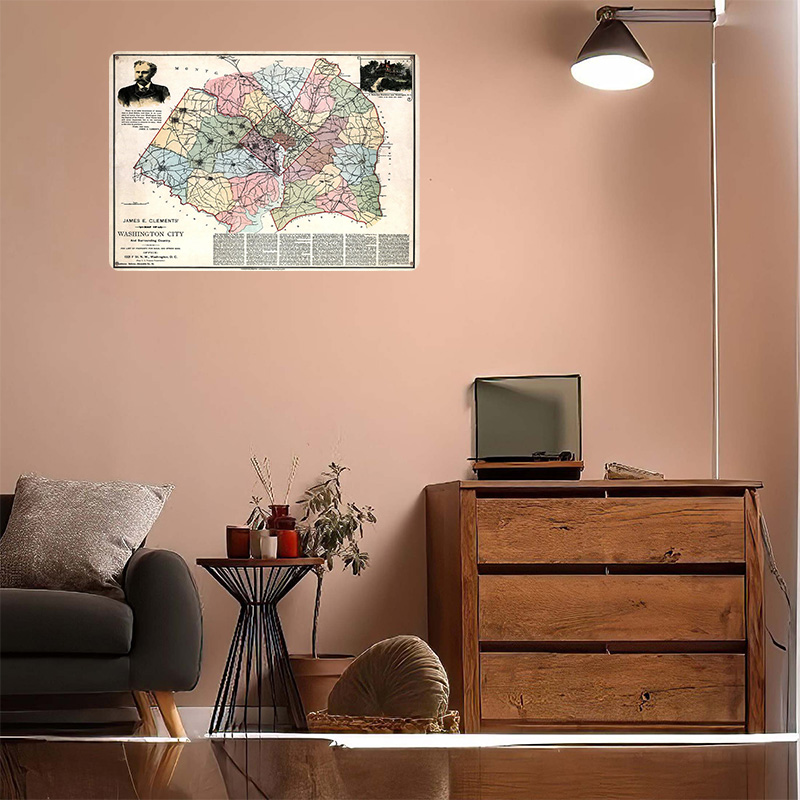 Map of Washington City Printed - Custom Map Poster avis et prix
