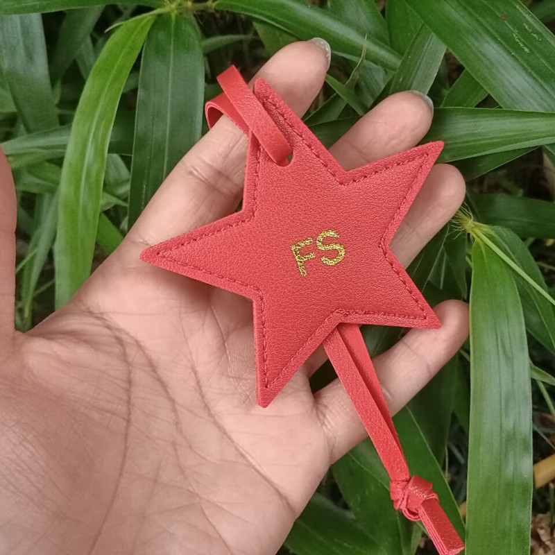 1PCS Free initials five pointe - Monogram Keychain Leather avis et prix