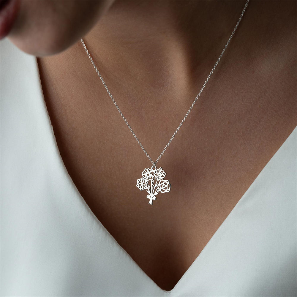Personalized Birth Flower Bouq - Birth Flower Necklace avis et prix