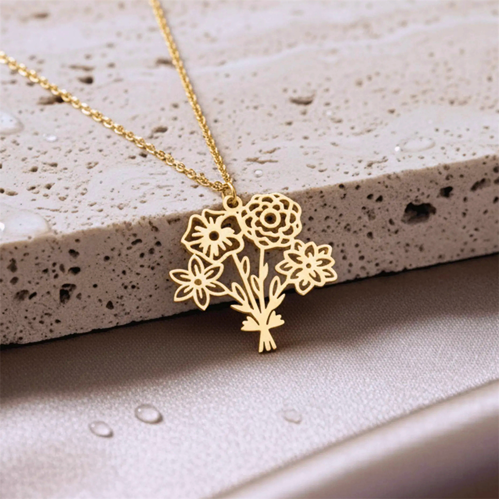 Personalized Birth Flower Bouq - Birth Flower Necklace avis et prix