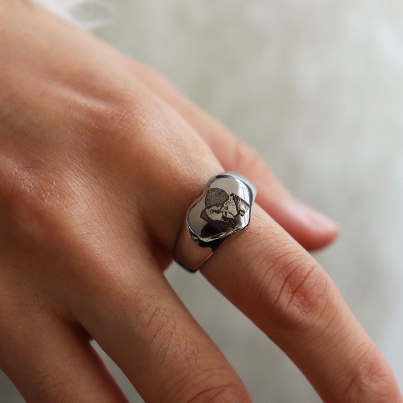 Custom Engraved Picture Logo N - Initial Ring Custom avis et prix
