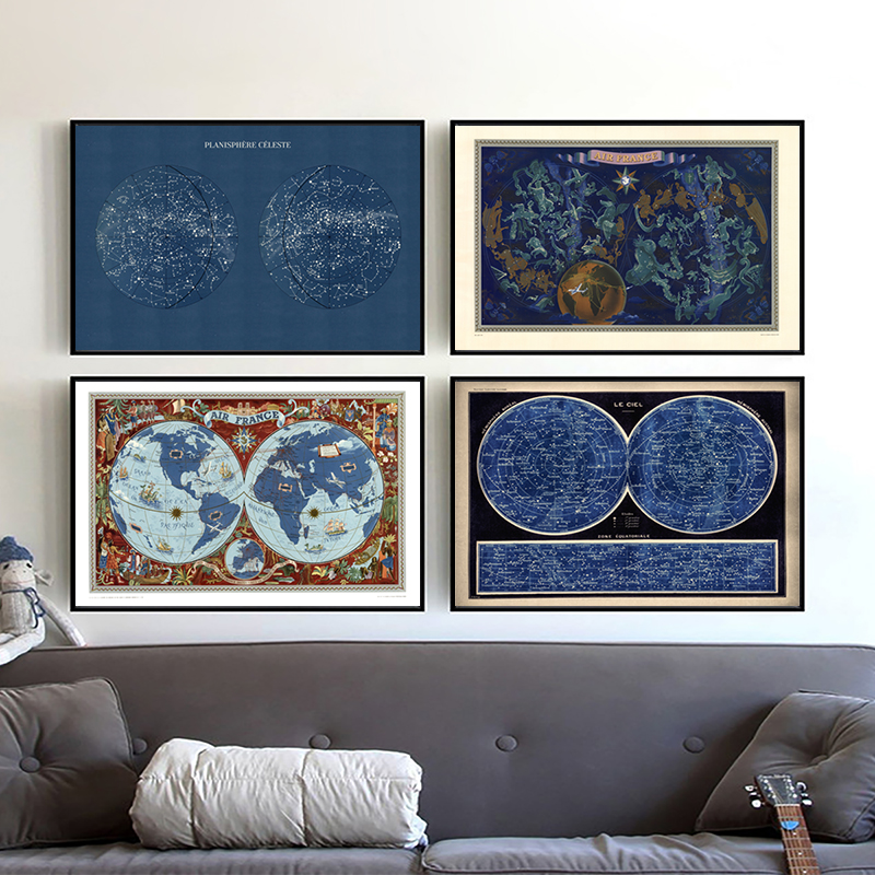 French Double Hemisphere World - Custom Star Map avis et prix