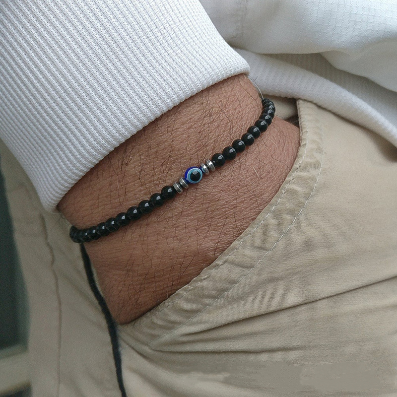 Trendy 4mm Obsidian Hematite N - Coordinates Bracelet avis et prix