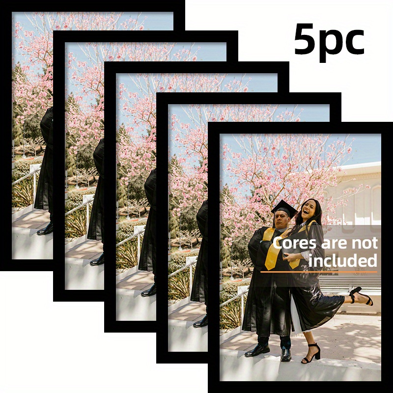5-Piece Set A4 Black Wooden Ph - Engraved Wood Frame avis et prix