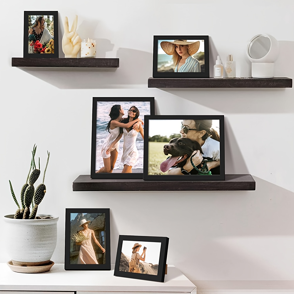 5-Piece Set A4 Black Wooden Ph - Engraved Wood Frame avis et prix