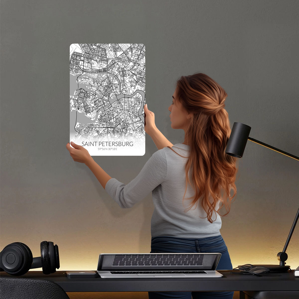 Saint Petersburg White Map Tin - Custom Map Poster avis et prix