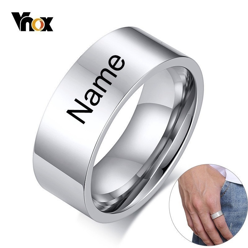 Vnox 8mm Classic Plain Ring fo - Initial Ring Custom avis et prix