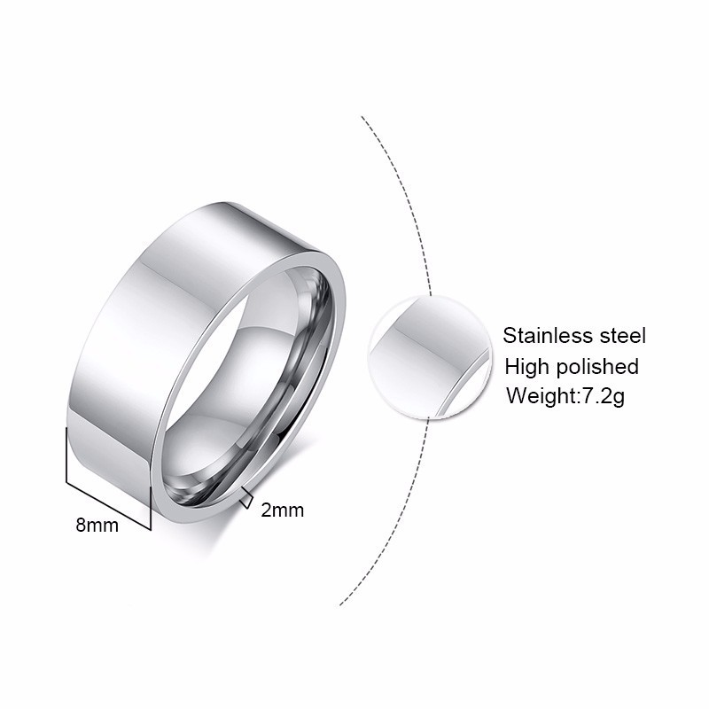 Vnox 8mm Classic Plain Ring fo - Initial Ring Custom avis et prix