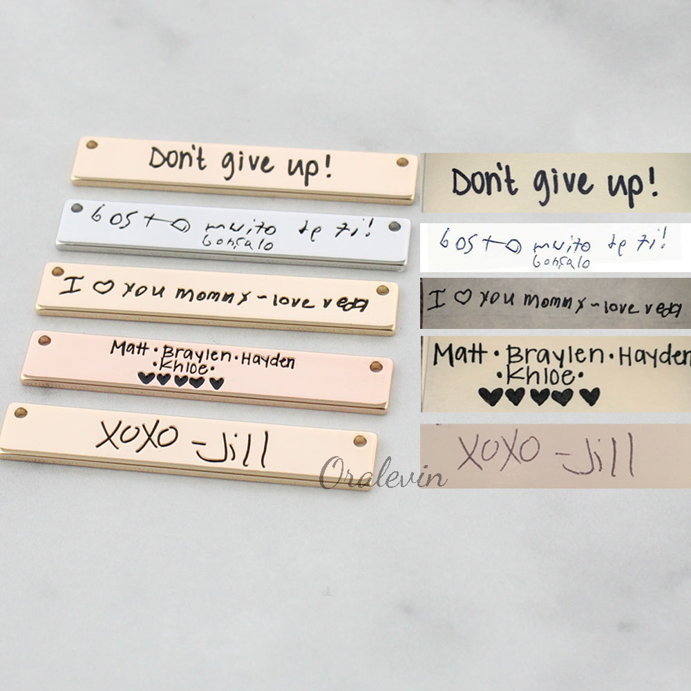 Personalized Custom Actual Han - Handwriting Necklace Bar avis et prix
