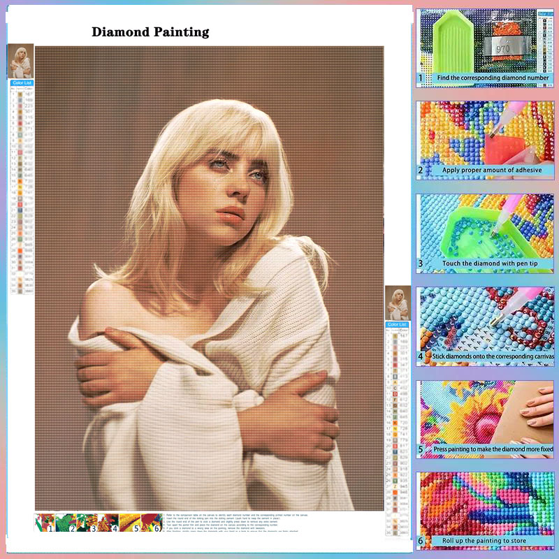 Diy Full Drill B-Billie Diamon - Photo Mosaic Print avis et prix