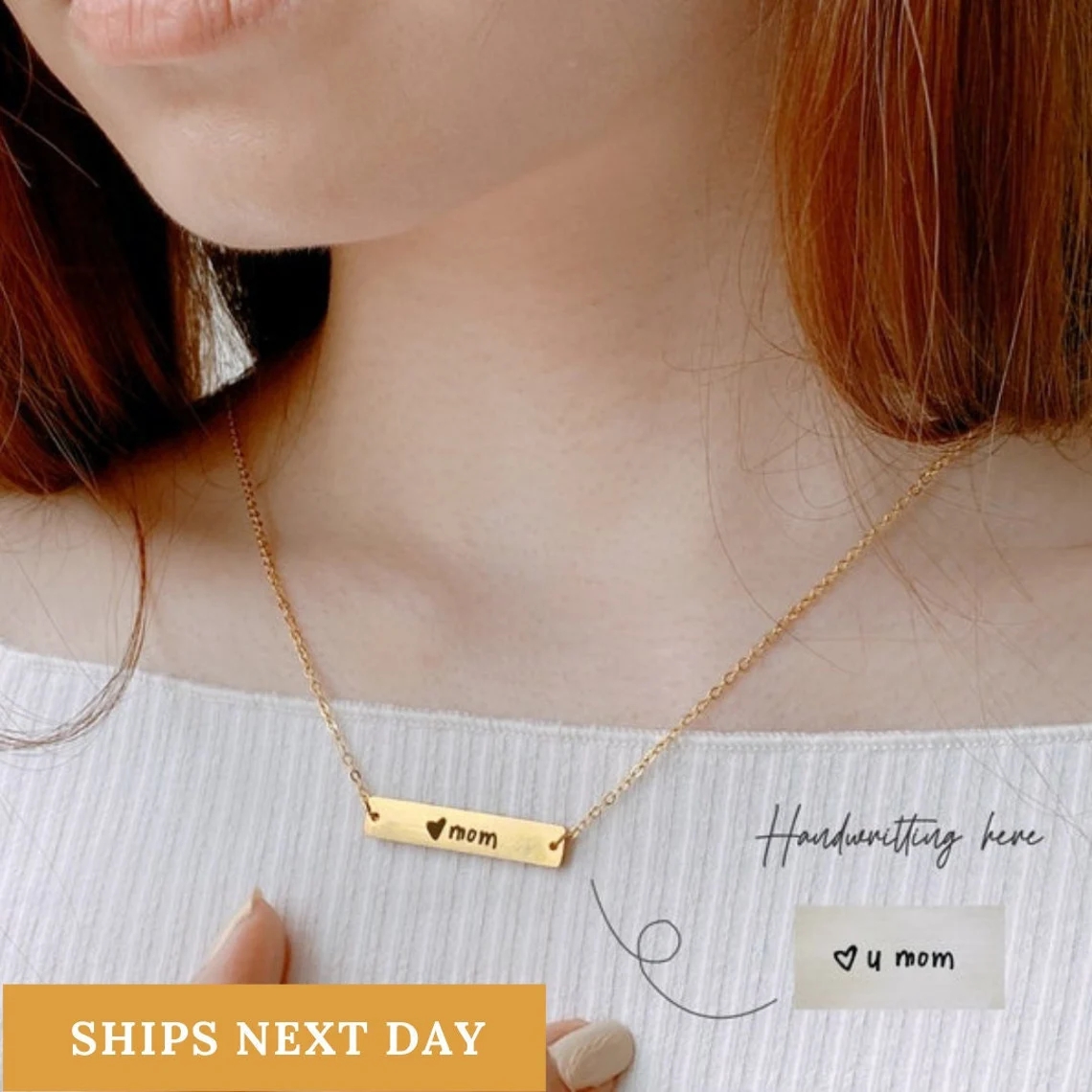 Actual Handwriting Bar Necklac - Handwriting Necklace Bar avis et prix
