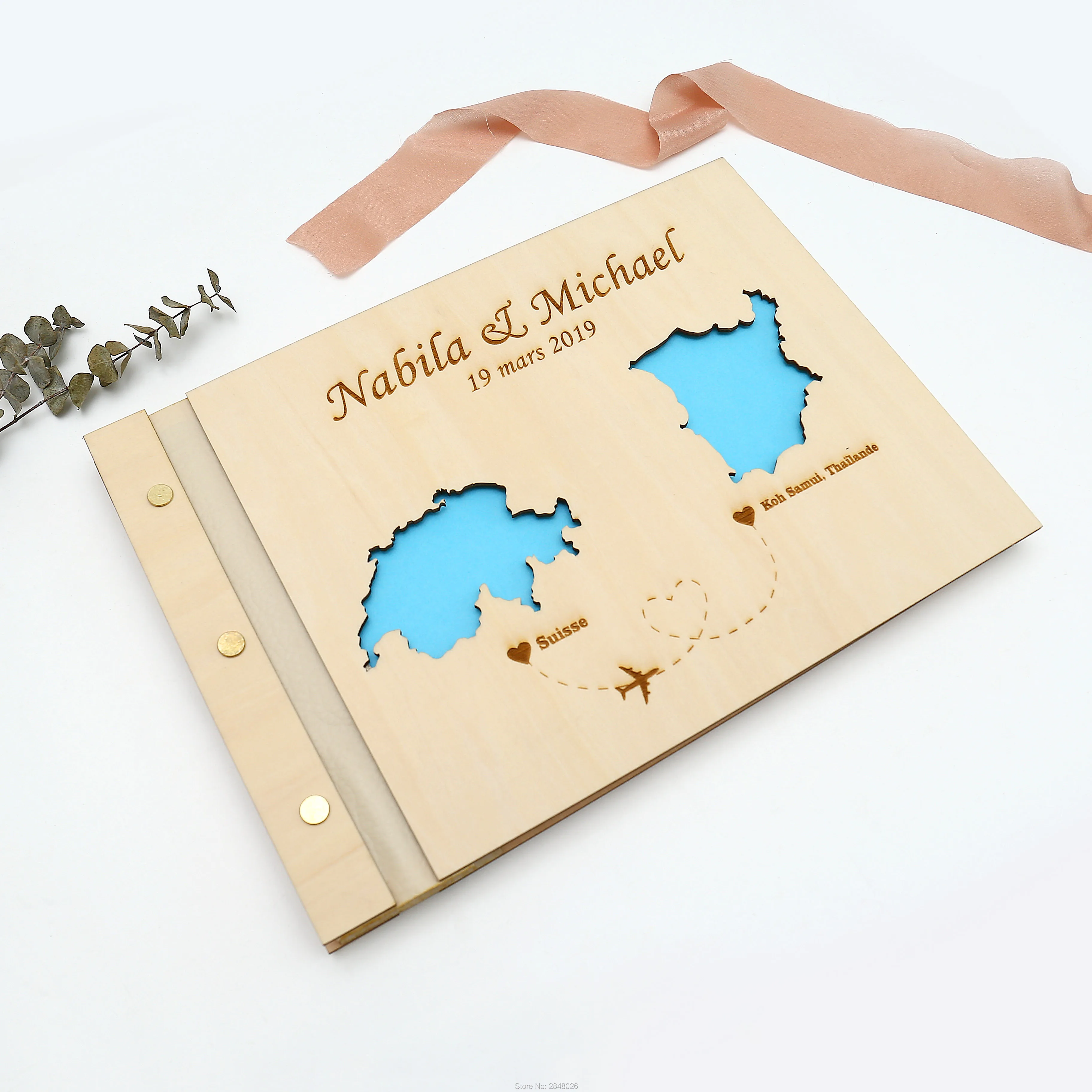 Rustic engraved wedding guestb - Custom Star Map avis et prix